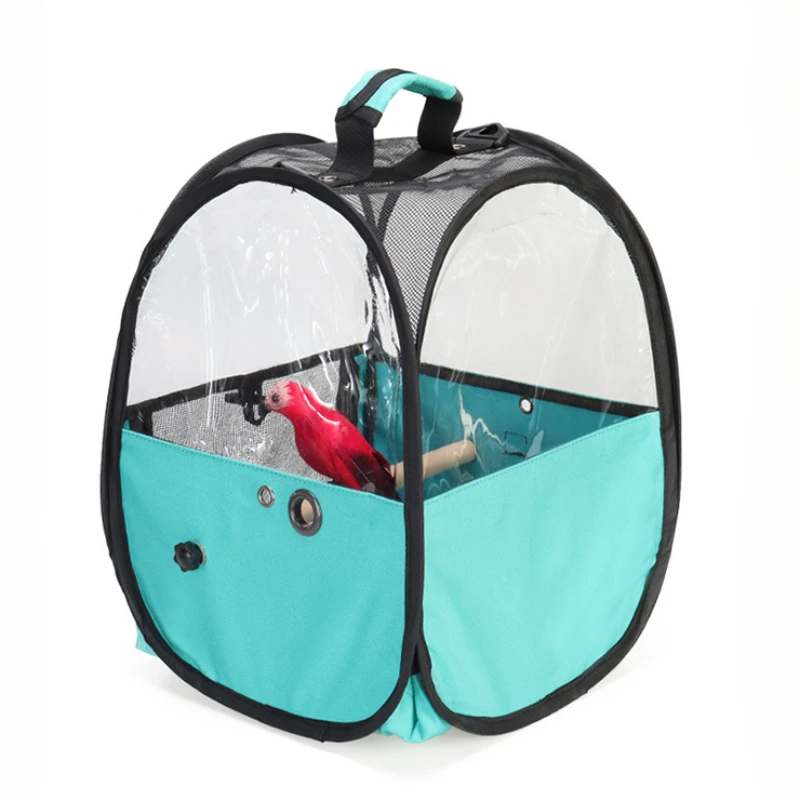 Bolsa transportadora de pájaros plegable para exteriores, bolsas transportadoras de pájaros portátiles de viaje de precios bajos, transparente, transpirable para llevar loros - imagen 5