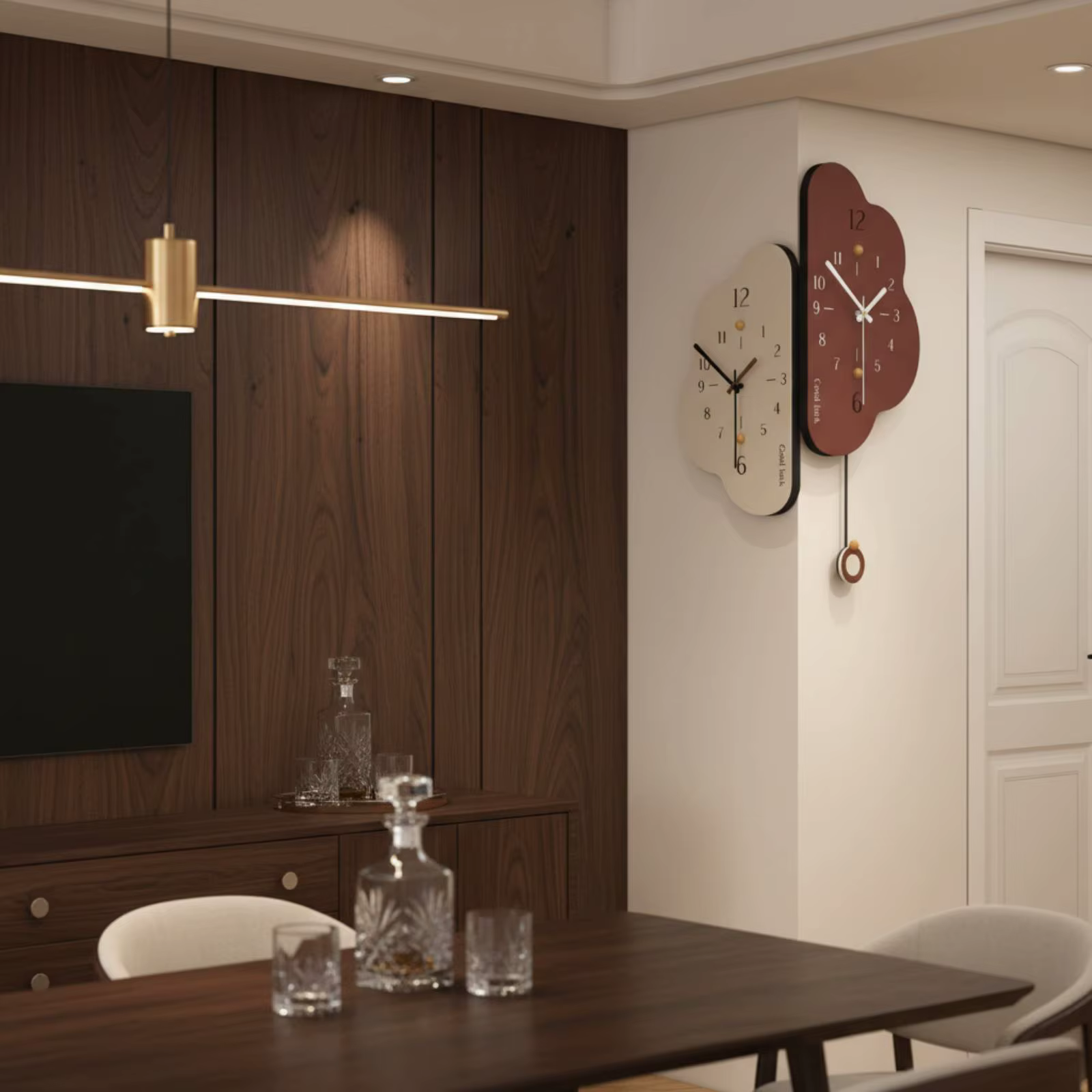 Reloj de pared doble cara silencioso para esquina – decoración funcional - imagen 4