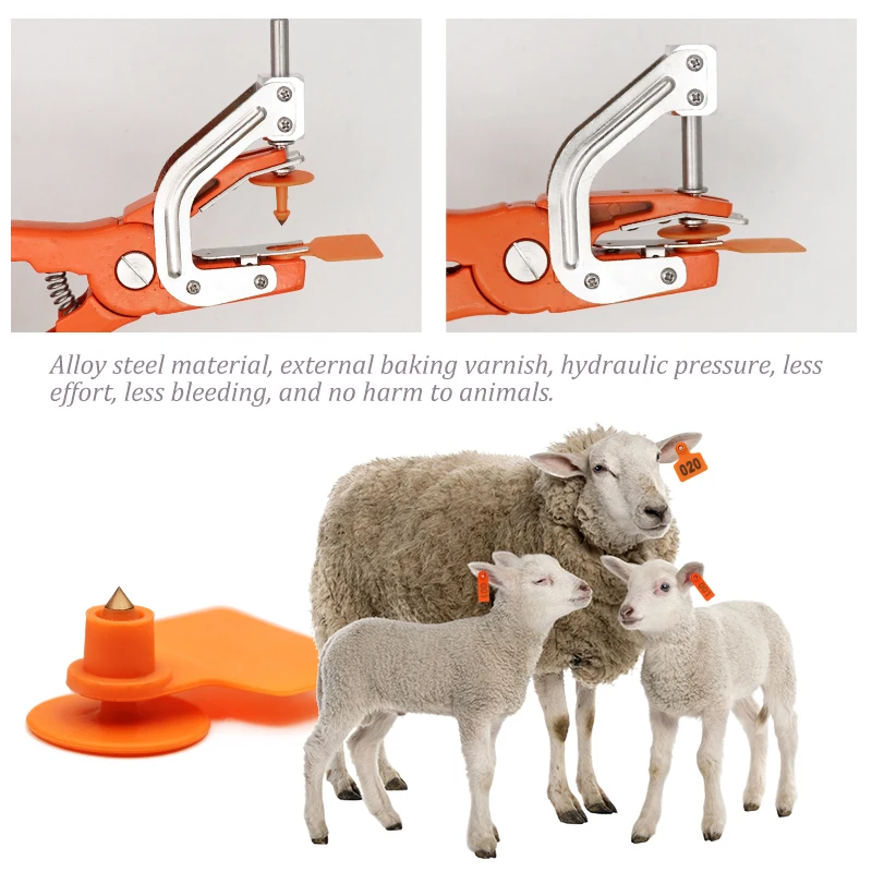 Alicates para etiquetas de oreja de cabra, ganado, dispositivo de Control de animales hidráulico Vertical, perforador aplicador de oreja de Animal, 1 Uds. - imagen 4