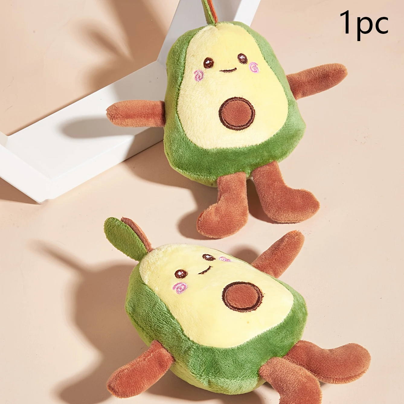1 juguete de peluche para mascotas con forma de aguacate de dibujos animados, para que los perros interactuen y jueguen en la vida diaria