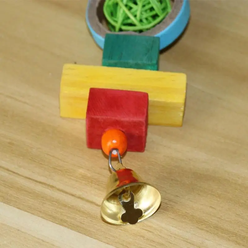 Juguetes de madera para periquitos, jaula para pájaros pequeños, juguetes para masticar coloridos para aliviar el estrés, juguetes para pájaros pequeños para loros - imagen 3