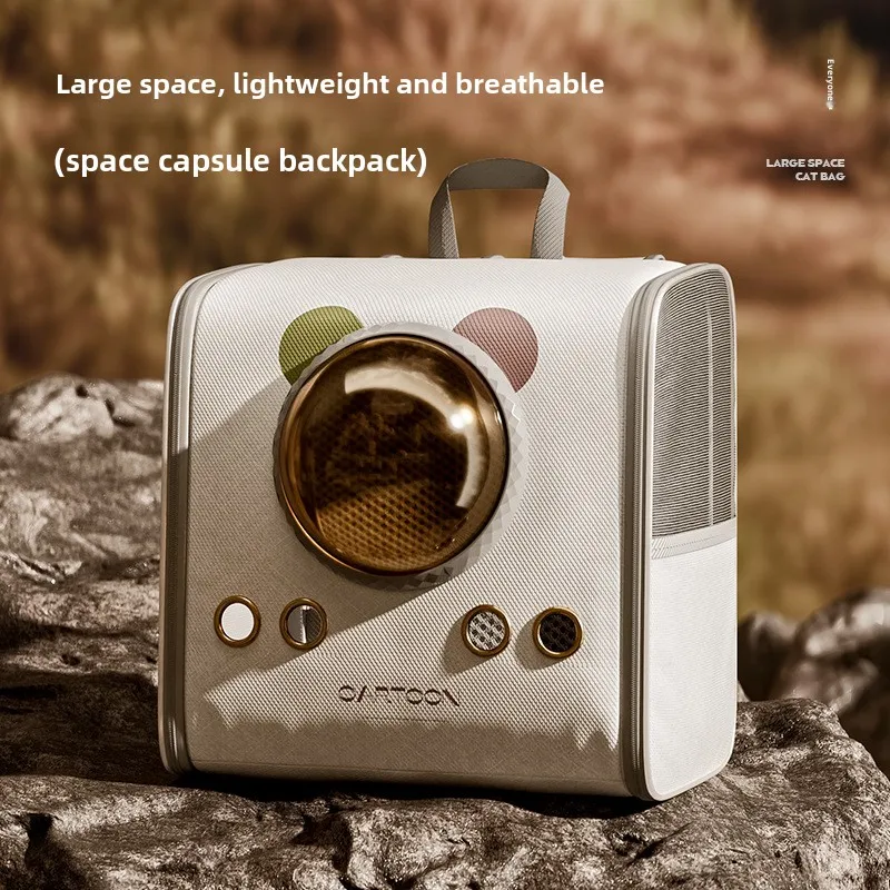 Bolsa para mascotas de gran capacidad, mochila para gato, perro, cápsula espacial, suministros de viaje portátiles para mascotas, productos, bolso de hombro, accesorios de transporte - imagen 3