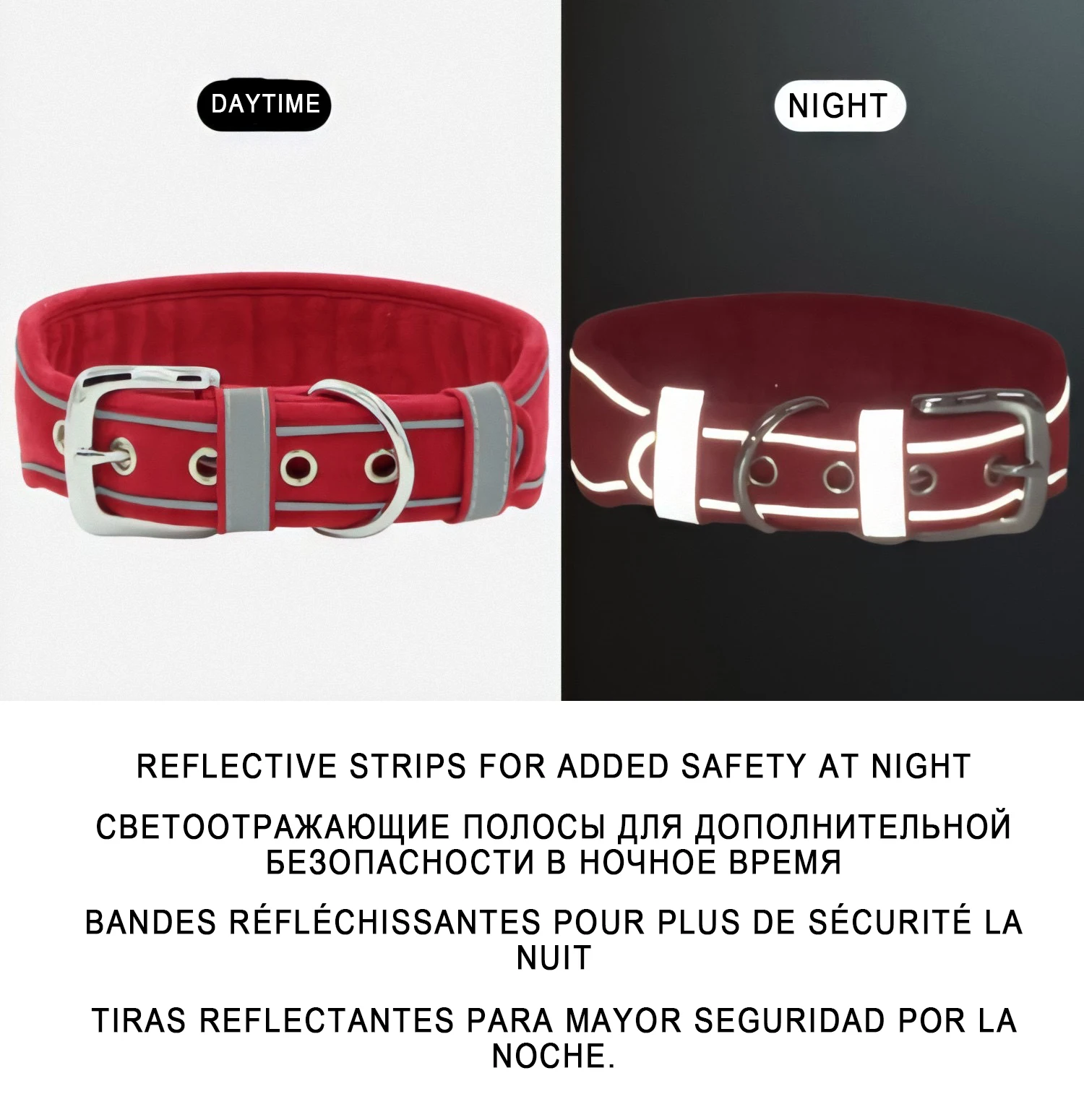 Collar de ante personalizado para perros medianos y grandes, collares acolchados de identificación de mascotas, estampado gratis, nombre, Bulldog - imagen 5