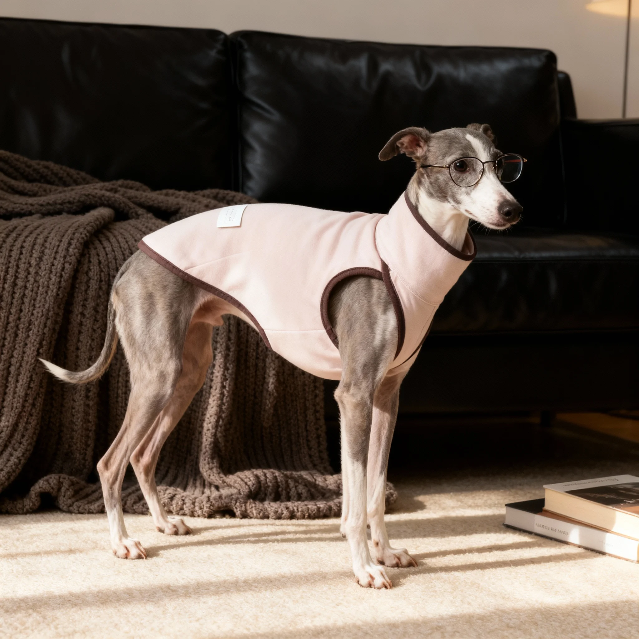 Chaleco lana cálido para perros Whippet – Abrigo otoño invierno