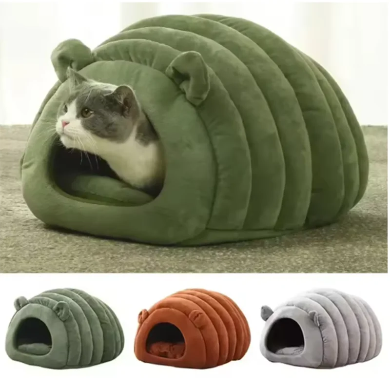 Nueva arena cálida para gatos, arena japonesa para perros y gatos, cama para gatos de otoño e invierno, arena semicerrada para gatos, suministros para mascotas - imagen 2