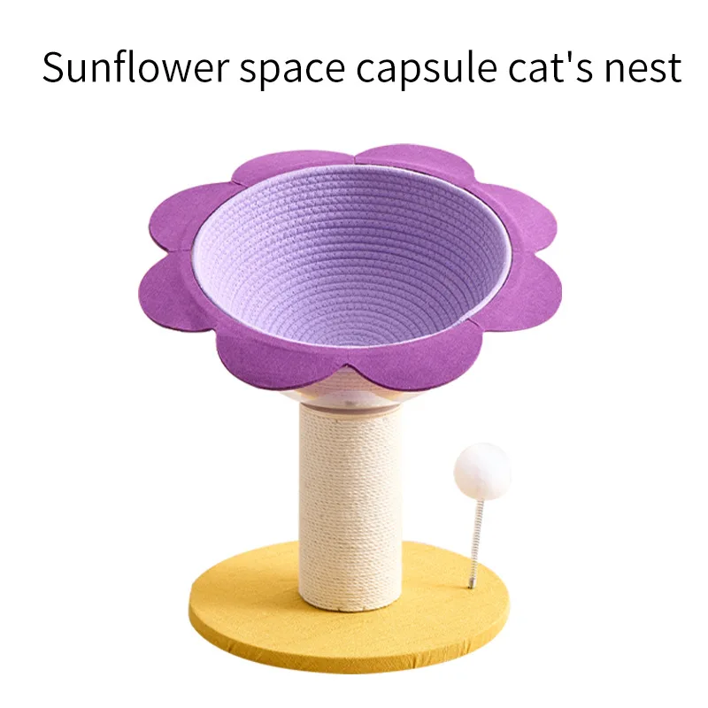 Nido de cama de Sisal para gatos, cápsula espacial para las cuatro estaciones, estable, resistente al desgaste, juguetes ecológicos para gatos, productos para mascotas, accesorios