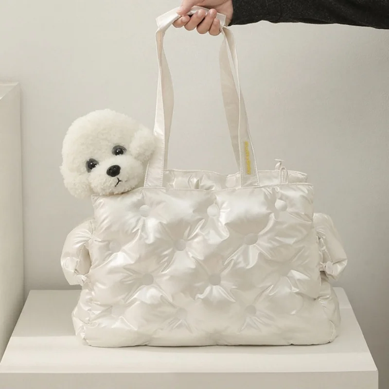 Bolsa bonita para mascotas de lunares para gatos, perros pequeños, impermeable, fácil de limpiar, bolsa para perros de mano de lado suave, bolsa ligera para mascotas - imagen 5