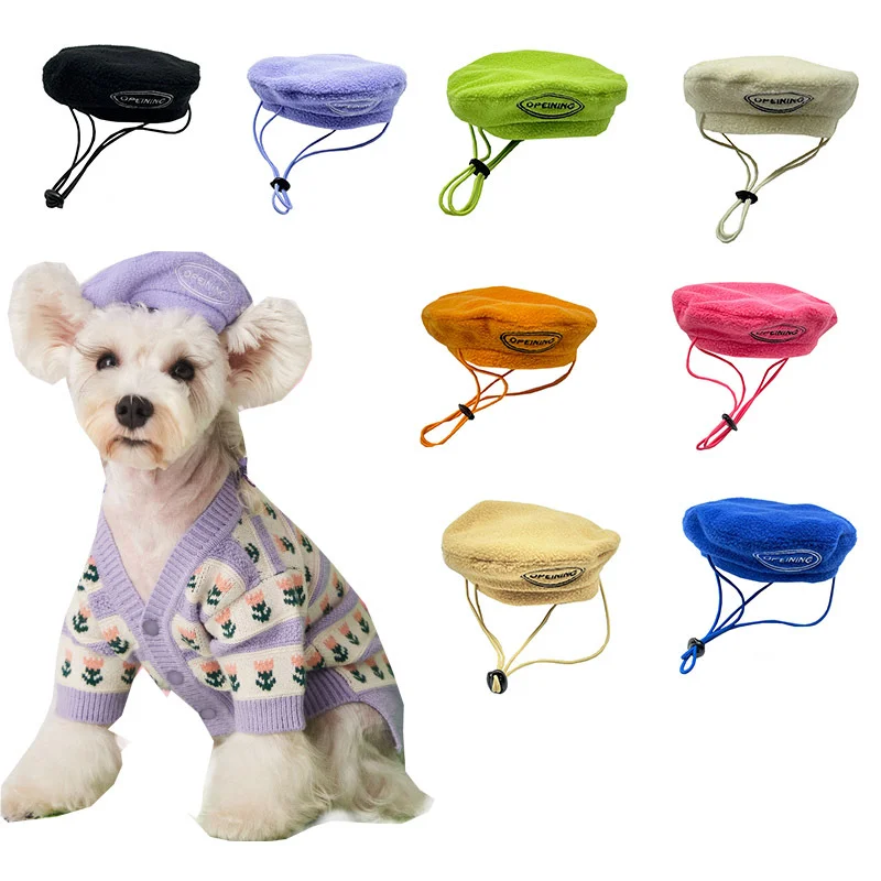 Boina ajustable colorida para perros pequeños, accesorios fotográficos para cachorros, sombrero, accesorios para perros, sombrero decorativo, regalo