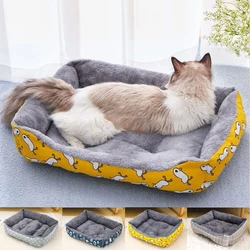 Cama grande cuadrada cálida para perros S-XXXL, cómoda cama mediana para gatos de invierno, sofá grueso para perros pequeños, cesta suave para casa para cachorros