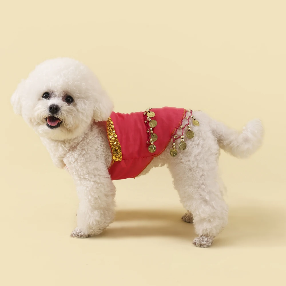 Vestido de princesa de gato pequeño sin mangas, decoración de campana, falda de gato bonita para todas las estaciones, vestido transpirable para perro, accesorios de ropa - imagen 4