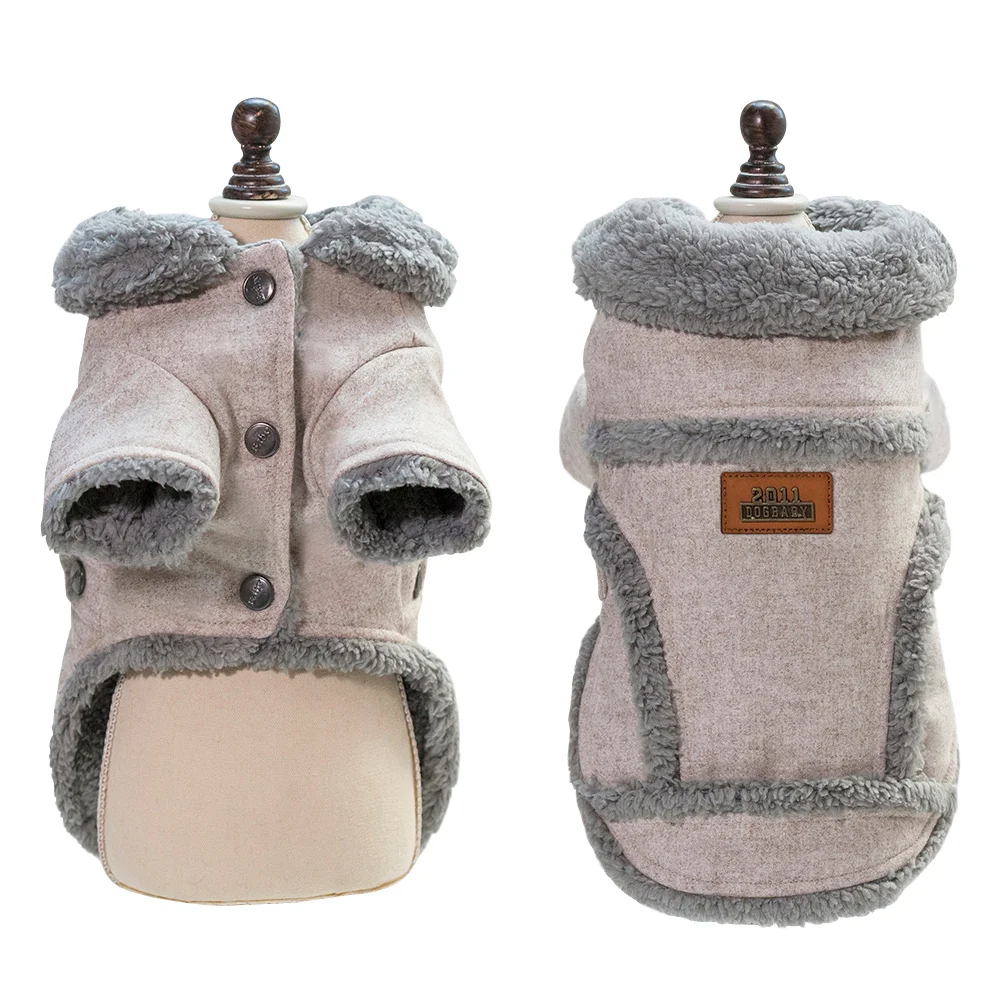 Ropa cálida de invierno para perros, chaqueta con Cuello de piel suave para perros, abrigo, ropa para perros pequeños y medianos, chaleco, ropa de invierno para mascotas, trajes, disfraz - imagen 2