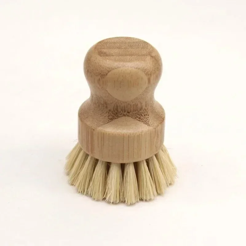 Cepillos de bambú Natural para fregar platos, depuradores de limpieza de madera para lavar sartén de hierro fundido, cerdas de Sisal naturales, limpiador de cepillos