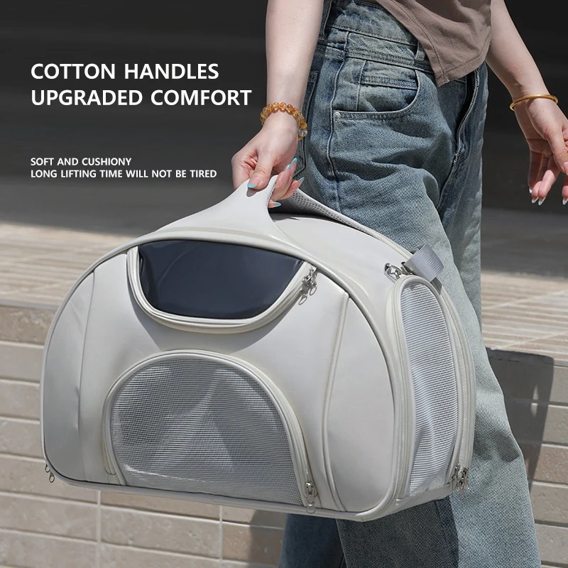 HOOPET Mochila transportadora para mascotas expandible todo en uno - Bolsa de flujo de aire XXL para gatos y perros pequeños, bolsa de viaje liviana Oxford 600D con - imagen 4