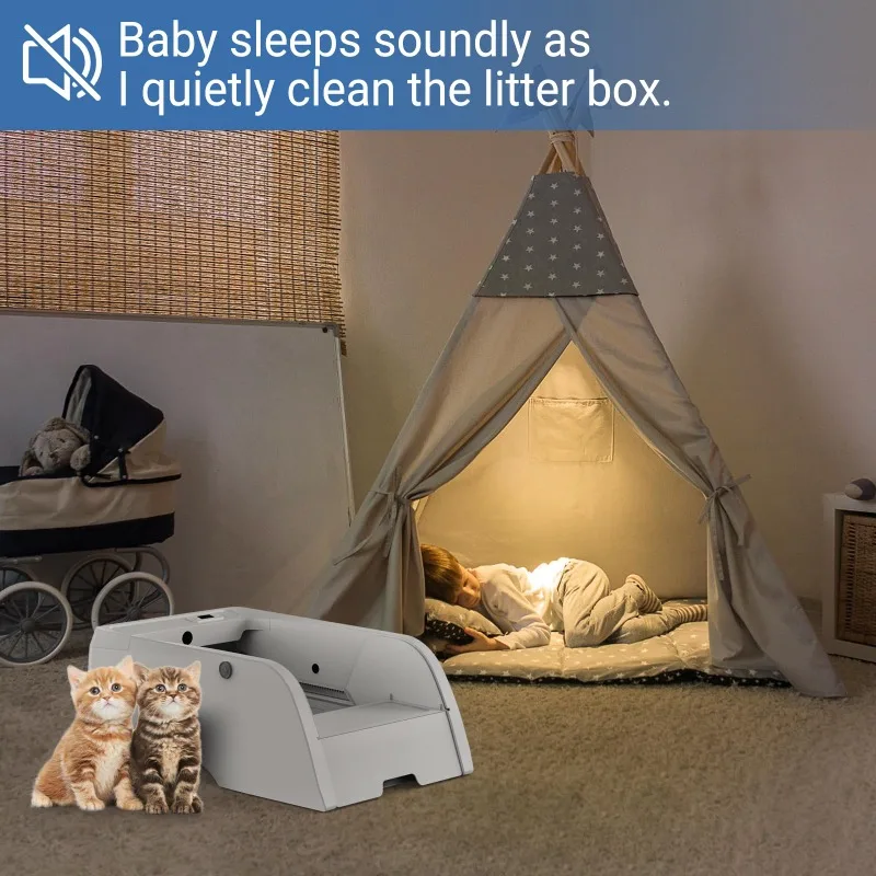 Caja de arena automática para gatos 3,0, autolimpieza, caja de arena automática mejorada para gatos, autolimpieza que puede usar la arena para gatos aglomotor - imagen 5