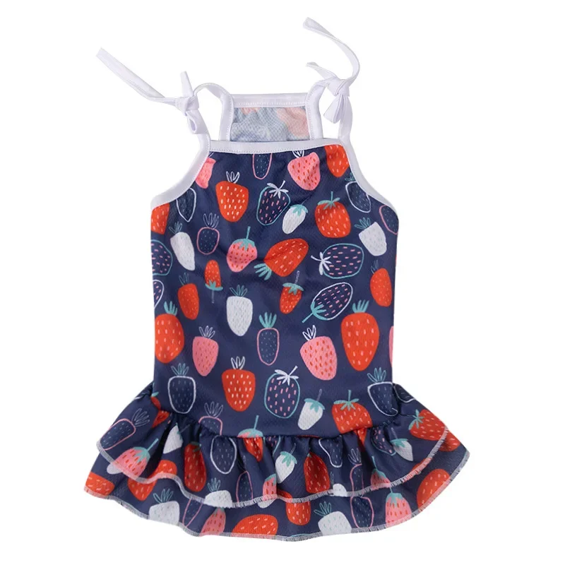 Ropa con estampado Animal para mascotas, vestido fresco de verano, camisetas, falda de tirantes para perros pequeños y medianos, gato, caniche, Pug, chaleco, camisa, nuevo - imagen 5