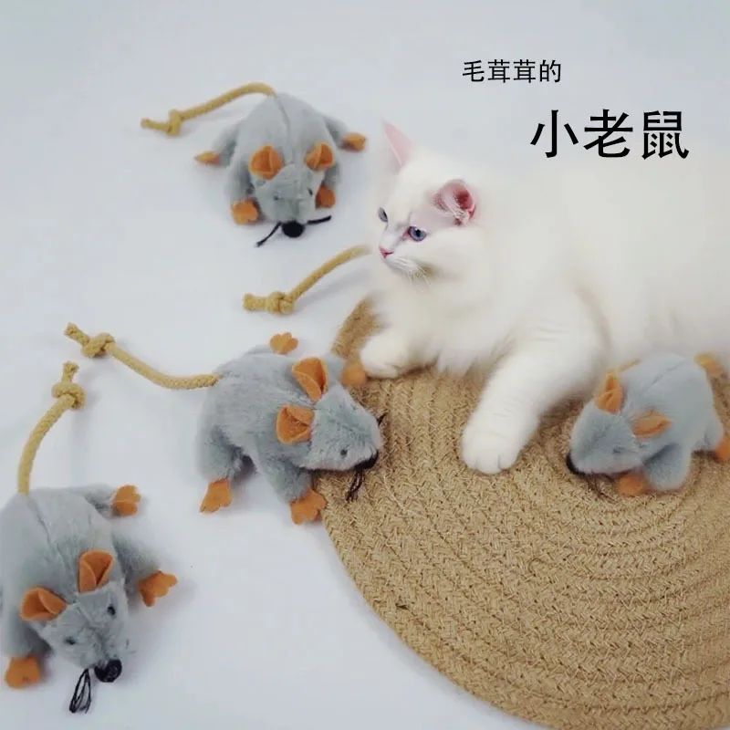 Juguetes interactivos para gatos – Ratones de peluche con catnip - imagen 5