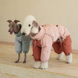 Abrigo termico de plumon para galgo italiano - Azul impermeable