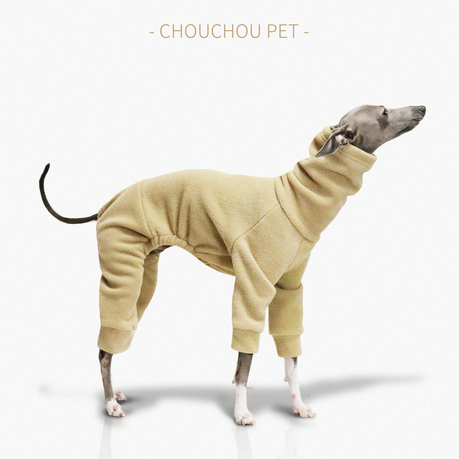 Invierno Polar polar cuello alto mascota Onesie cachorro ropa para perros grandes ropa cálida para perros Whippet - imagen 5