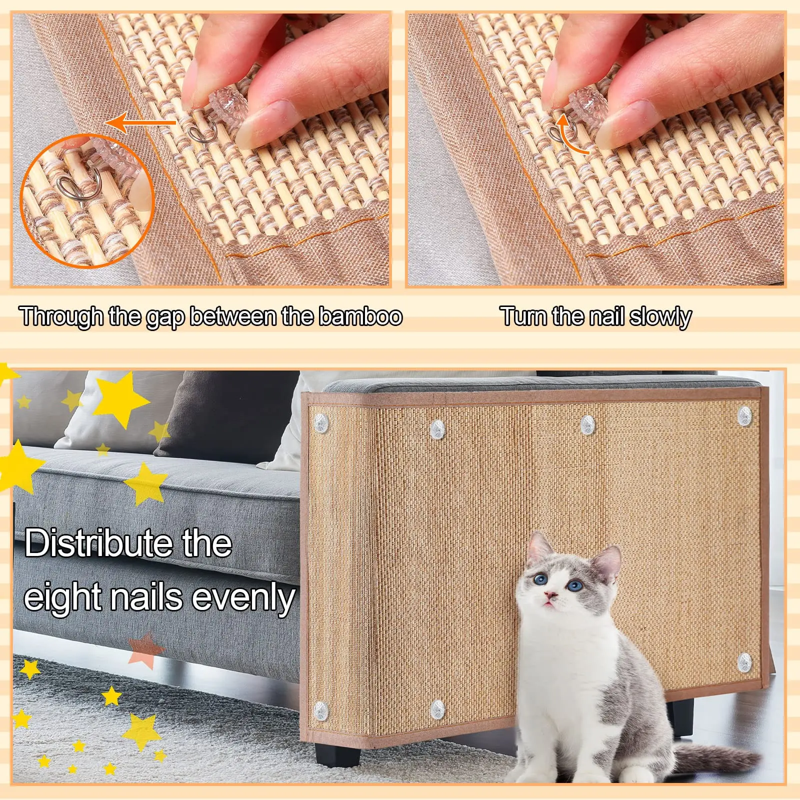 Estera protectora contra arañazos para sofá y gatos, raspador para gatos, poste rascador para árboles, rascador para gatos, esteras para sofá, Protector de muebles - imagen 4
