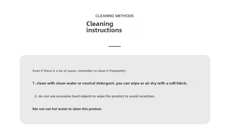 Una página de instrucciones de limpieza para un producto