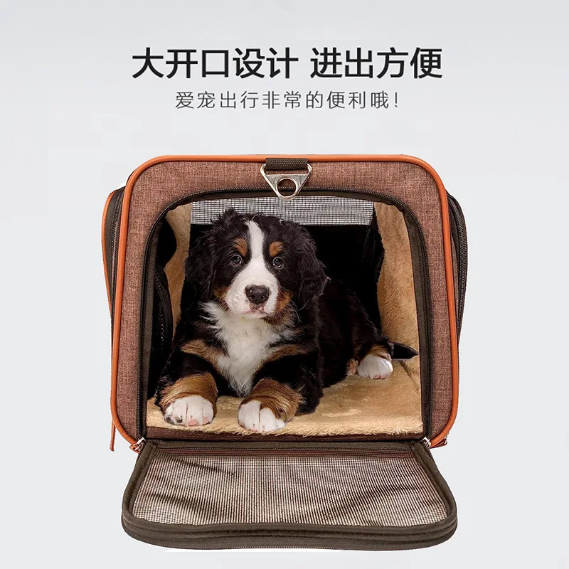 Bolsa con carrito para mascotas, Maleta para caminar para perros, carrito para perros, jaula plegable para gatos, bolsa portátil multifunción para coche, productos para mascotas - imagen 4