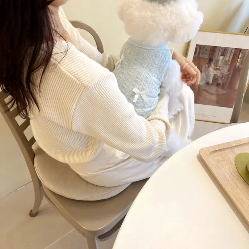 Sin sombrero suéter de punto para perro, ropa para mascotas, oso de peluche, pequeño, Pomerania, cachorro, Chihuahua, Otoño e Invierno - imagen 4