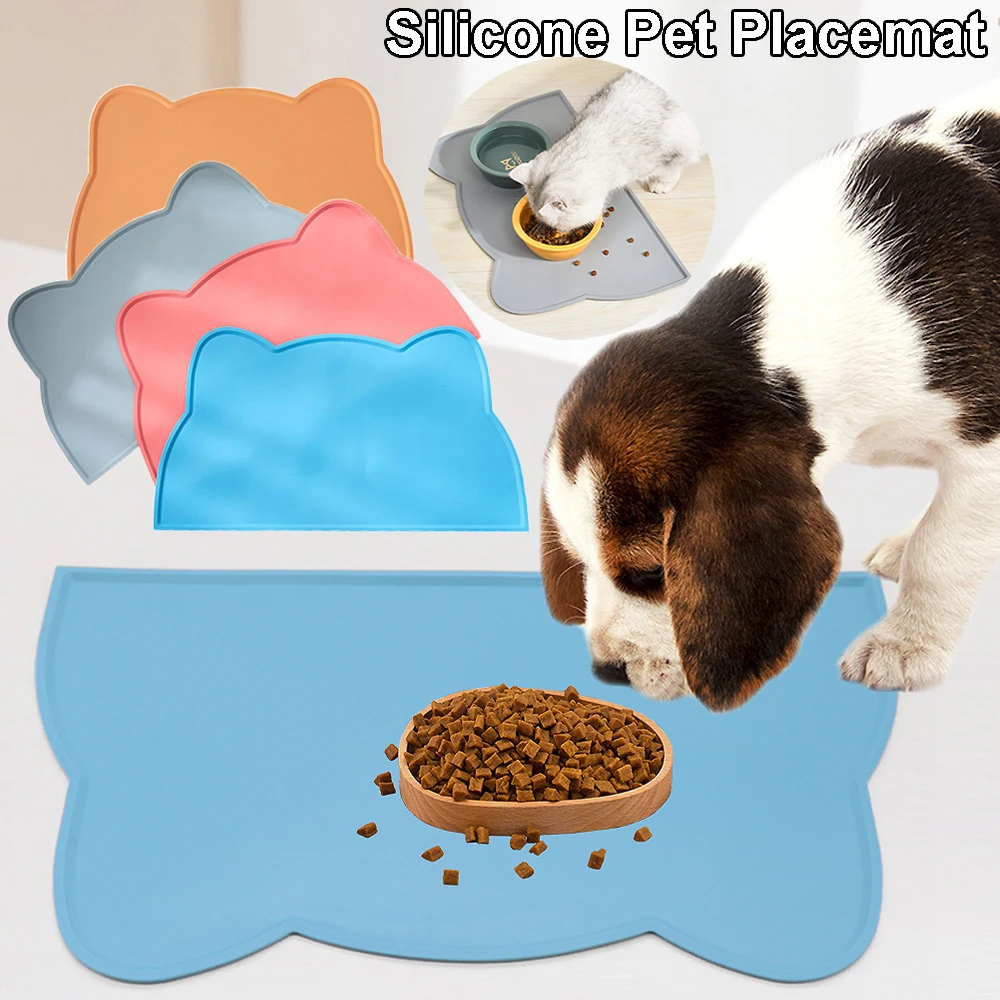 Estera de alimentación de silicona para mascotas, estera de comida para gatos de calidad alimentaria, estera antiadherente impermeable para alimentador de perros y gatos, estera para cuencos de agua, mantel individual para mascotas