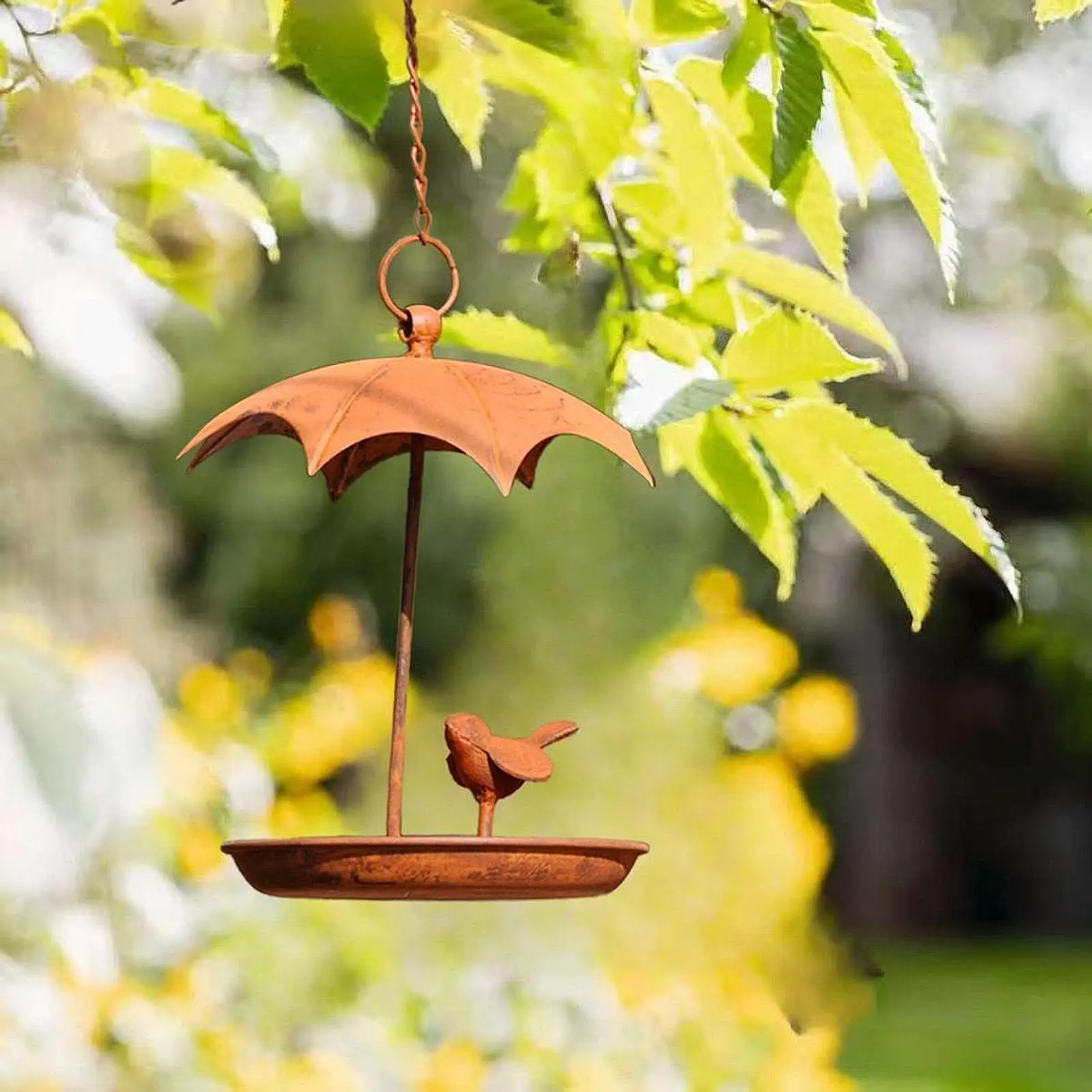 Hanging Bird Feeder Ornament Rustic Retro Design Decorative for Outside Yard Courtyard Outdoor