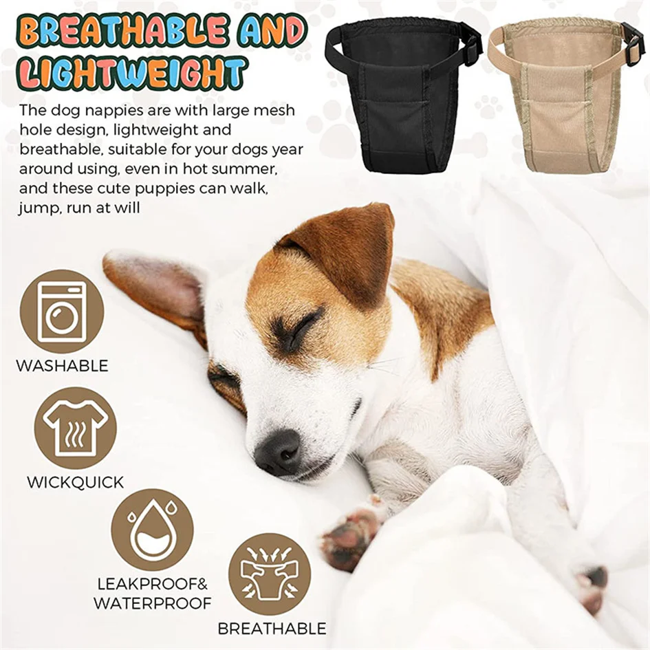 Bragas para perros femeninos, pantalones fisiológicos sanitarios menstruales ajustables para mascotas en calor, pañales reutilizables para perros pequeños, medianos y grandes - imagen 2