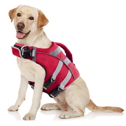 Chaleco salvavidas para perros con tiras reflectantes y asa