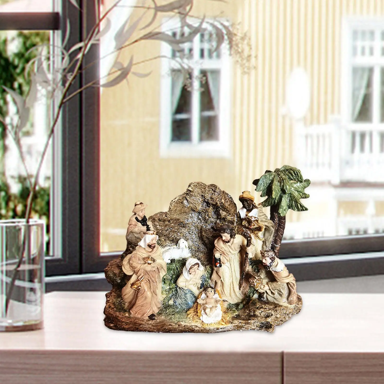 Nativity Figurine Figure Family Figurine Accessories Indoor Decoration Religious Craft Ornaments Sculpture for Countertop Nativity Figurine Figure Family Figurine Accessories Indoor Decoration Religious Craft Ornaments Sculpture for Countertop