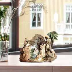 Figura de Natividad, accesorios de estatuilla familiar, decoración interior, adornos artesanales religiosos, escultura para encimera