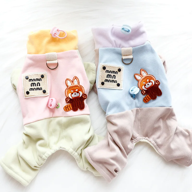 Ropa para perros, ropa de otoño e invierno, ropa gruesa de tracción de cuatro patas, ropa acolchada de algodón, Panda bonito, suministros para perros pequeños - imagen 3