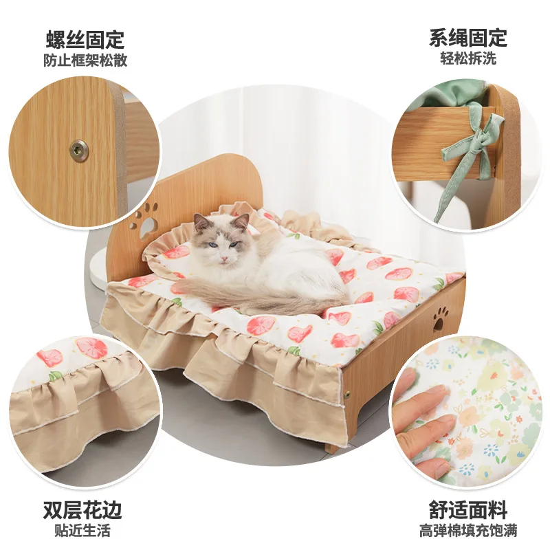 Cama de madera para perros y gatos - resistente a la humedad - imagen 5
