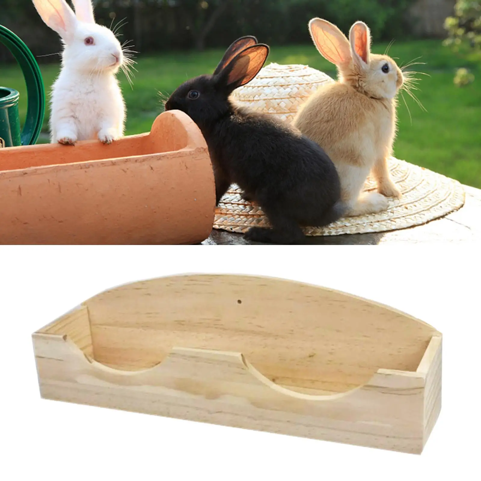Premium Wooden Hay Feeder for Small Animals - and Functional Cage Accessory