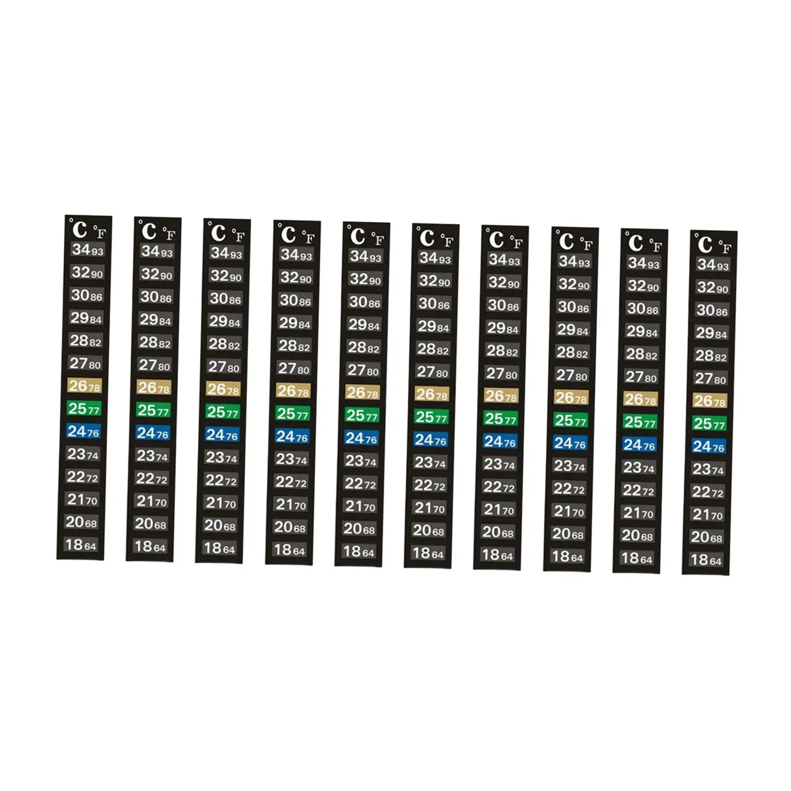 Aquarium Thermometer Strip Easy Read Water Temperature Indicator Sticker Compact Design for Fish Tank Setup