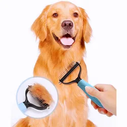Peine quita pelos para perros y gatos de acero inoxidable, masaje