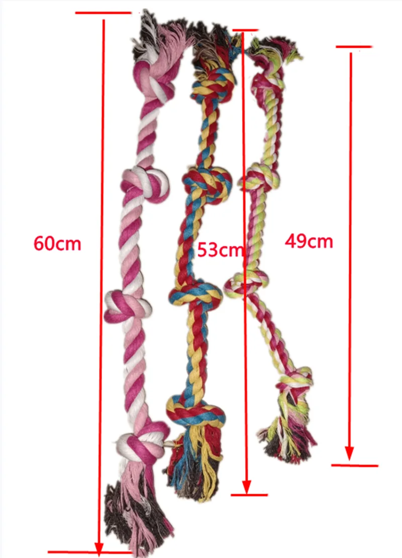 Cuerda para morder para perros, juguete para mascotas, cuerda molar para perros, juguetes de entrenamiento interactivos, cuerda de algodón, material inofensivo, limpieza dental - imagen 5