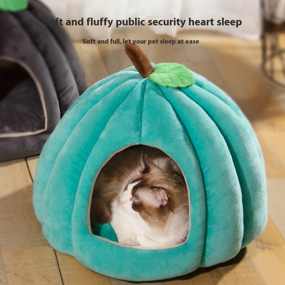Nido para gatos, casa cerrada para gatos, nido para mascotas, nido para perros de sueño profundo cálido y grueso, suministros para mascotas, cama cerrada para gatos, tiendas para gatos - imagen 2