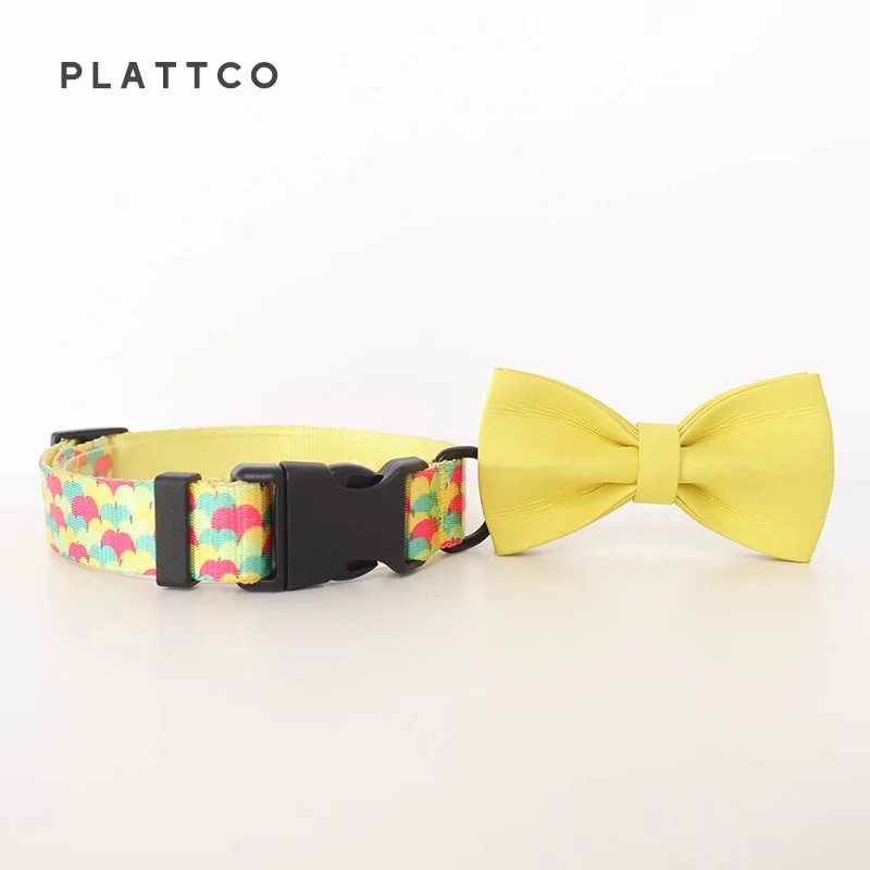 PLATTCO lindo fruta APPLE PARTY pajarita collar de perro conjunto de correa de nailon impreso para mascotas pequeñas, medianas y grandes pitbull 5 tamaños PDC326 - imagen 3