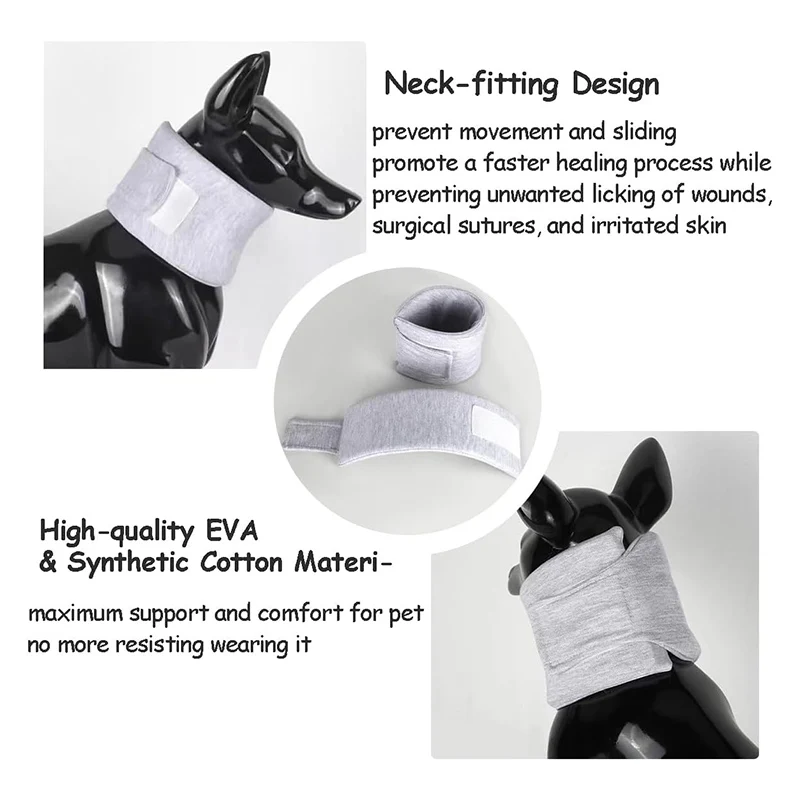 Soporte para el cuello para perro, Collar isabelino para cachorros después de la cirugía, recuperación, collares suaves transpirables ajustables para perros pequeños y medianos - imagen 4