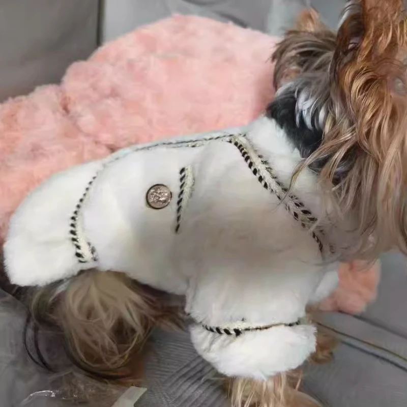 Ropa para perros, ropa de otoño e invierno, ropa gruesa acolchada de algodón de princesa para gatos, suministros para mascotas para perros pequeños ins fragantes - imagen 5