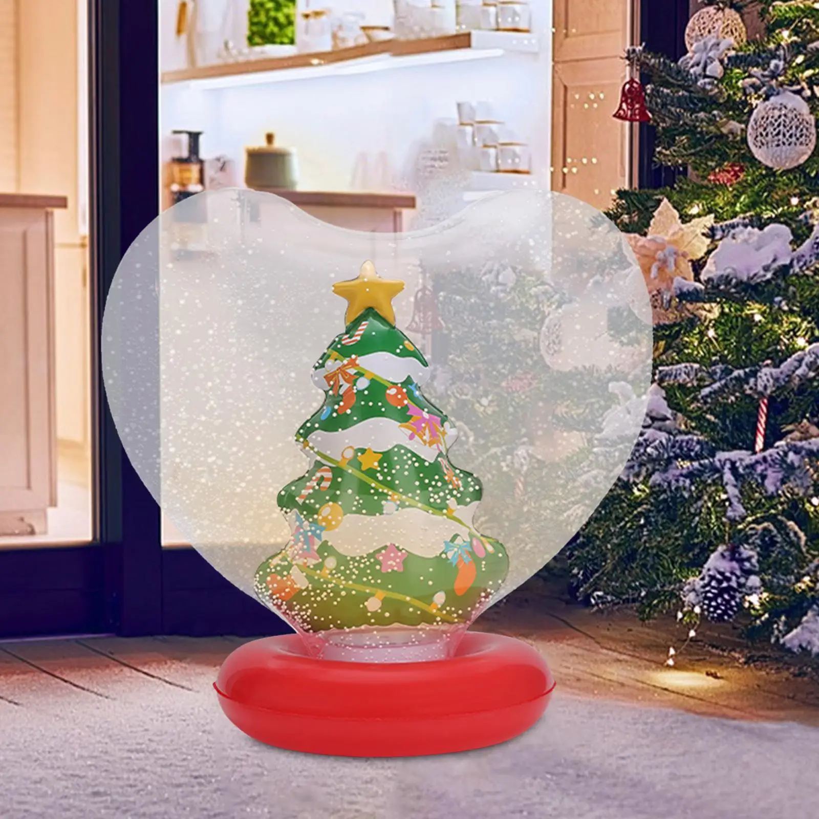 Glowing Inflatable Christmas Ball, Hanging Ornament, Xmas Blow up Ball for Outside Party Outside Front Door Glowing Inflatable Christmas Ball, Hanging Ornament, Xmas Blow up Ball for Outside Party Outside Front Door