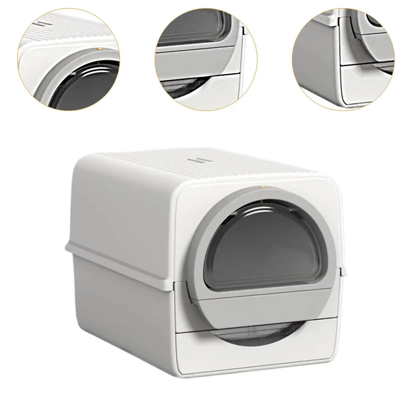 Self Cleaning Cat Litter Box Kitty Litter Box Covered Litter Tray for Multiple Cats for Pets