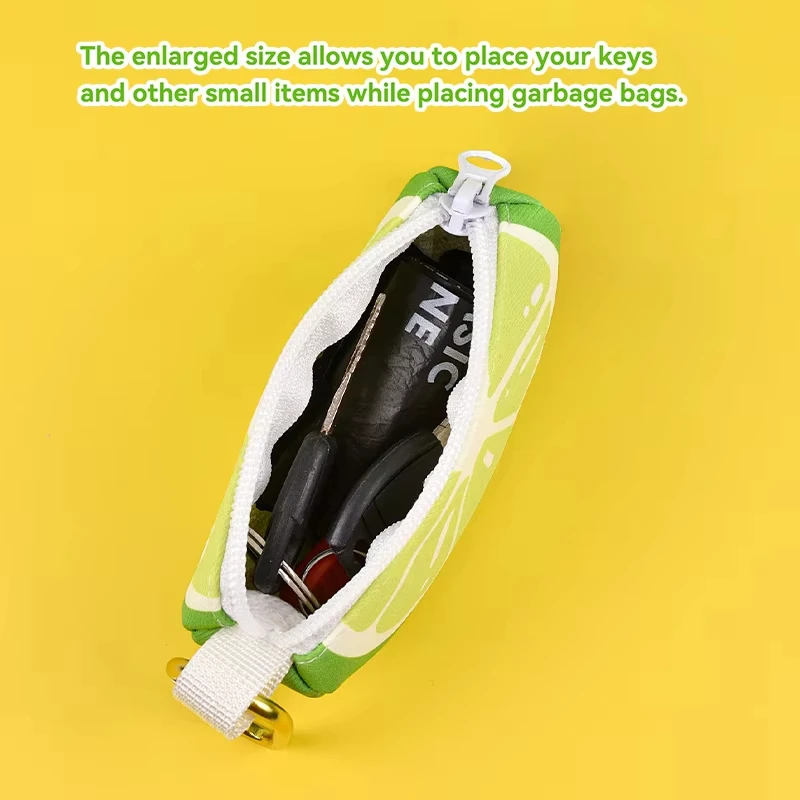 Lindo almacenamiento de bolsas para excrementos de mascotas con frutas, se puede conectar a cualquier perro ​ ​ Correa, bolso y correa no incluidos, edición especial limitada. - imagen 5