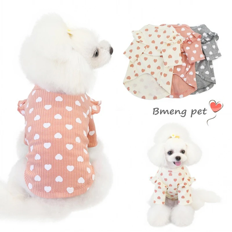 Camiseta interior bonita para perros pequeños, ropa cálida para perros, pijamas suaves de peluche, jersey de Bichon, ropa para perros, chaleco para perros - imagen 2