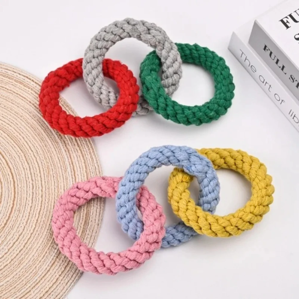Juguetes de algodón para perros, juguetes para masticar para cachorros, juguete con nudo de cuerda, juguetes trenzados duraderos para perros, Limpieza de dientes, cuerda de hueso trenzada, productos para mascotas