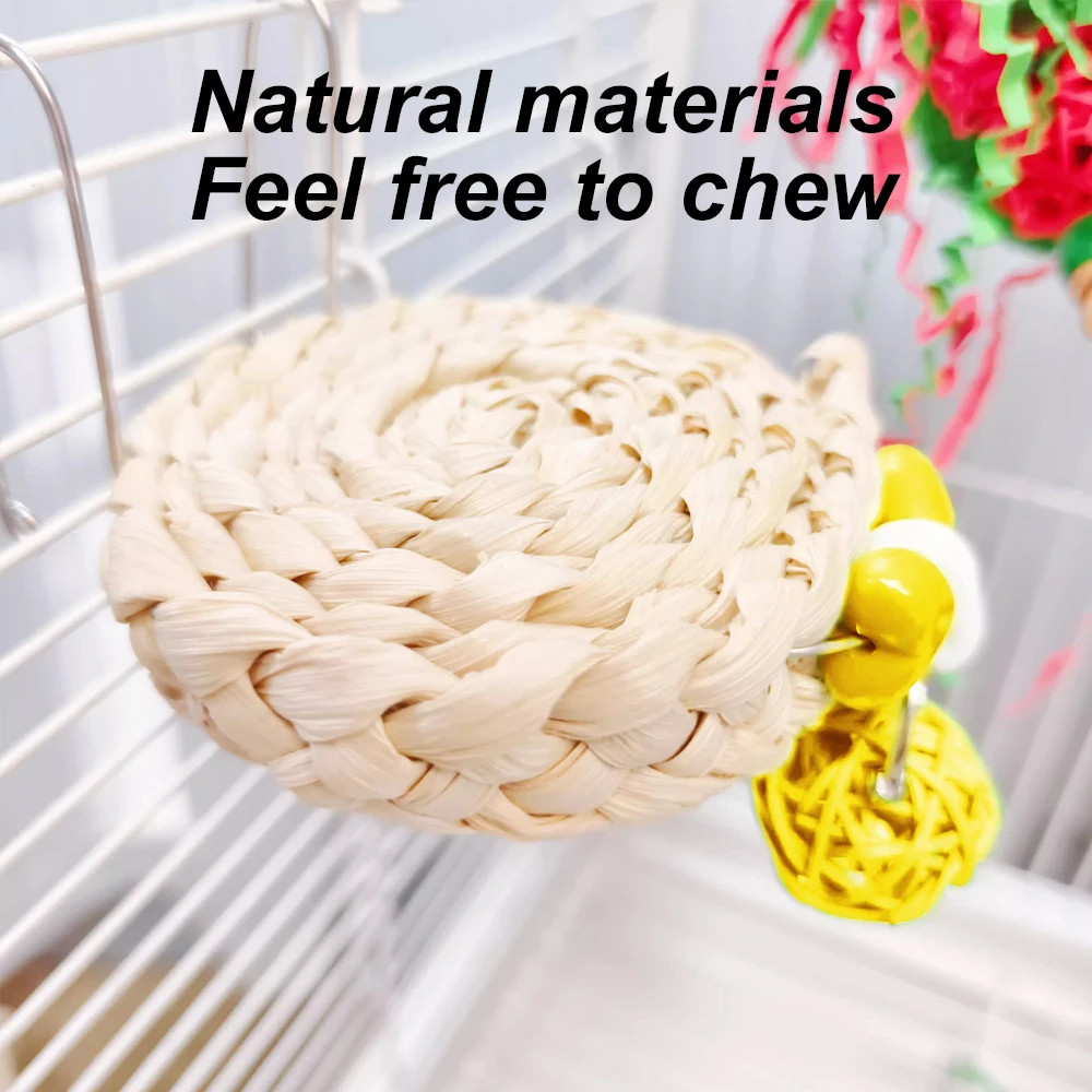 1 PC หวาย Parrot Chew ของเล่น Bell สามารถแขวนบดฟันกัดของเล่นสําหรับ PET BIRD Parrot การฝึกอบรม BIRD CAGE อุปกรณ์เสริม - imagen 5