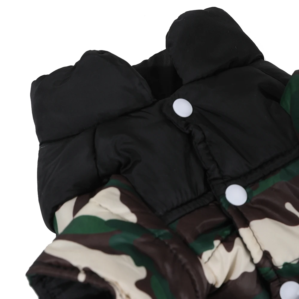 Ropa impermeable para perros, abrigo a prueba de viento para mascotas para perros pequeños y medianos, chaqueta cálida de lana para perros, traje de camuflaje para cachorros y Chihuahua - imagen 5