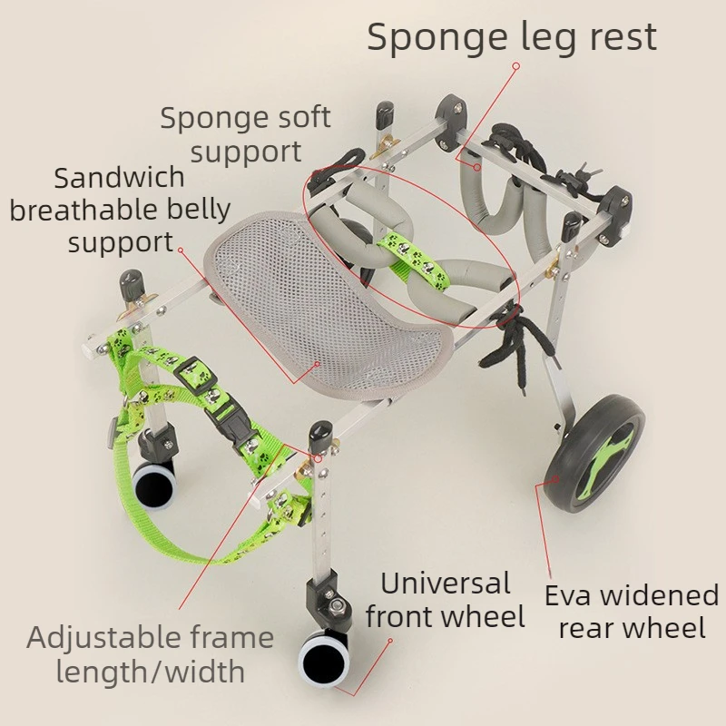 Silla de ruedas para perros con arnés patas traseras – Ajustable - imagen 2